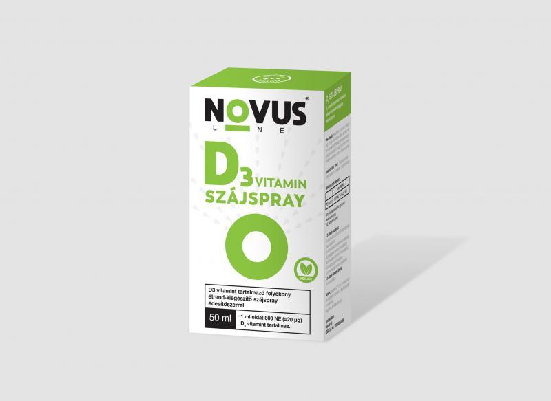 Novus Line D3 vitamint tartalmazó folyékony étrend-kiegészítő szájspray édesítőszerrel 30 ml
