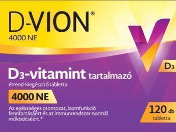 D-Vion 4000 NE D3-vitamint tartalmazó étrend-kiegészítő tabletta (120 db)