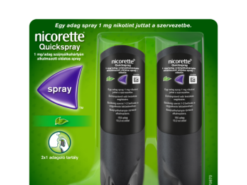 Nicorette Quickspray 1 mg/adag szájnyálkahártyán alkalmazott oldatos spray 2x13,2ml