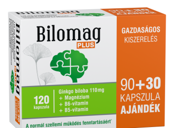 Bilomag PLUS 110 mg Ginkgo biloba kivonatot tartalmazó étrend-kiegészítő kapszula 90 db +30 db