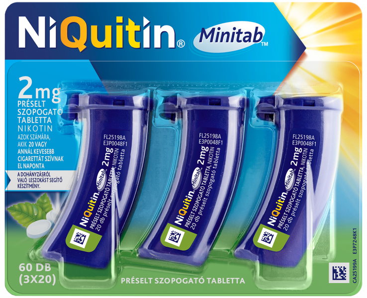 NiQuitin Minitab 2 mg préselt szopogató tabletta 60 db