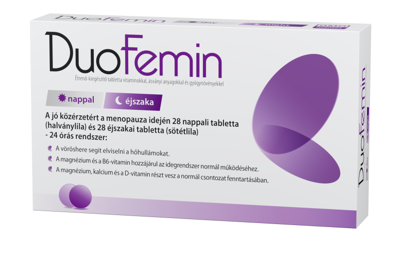 DuoFemin Étrend-kiegészítő tabletta vitaminokkal, ásványi anyagokkal és gyógynövényekkel 56x (28-28 tabletta)