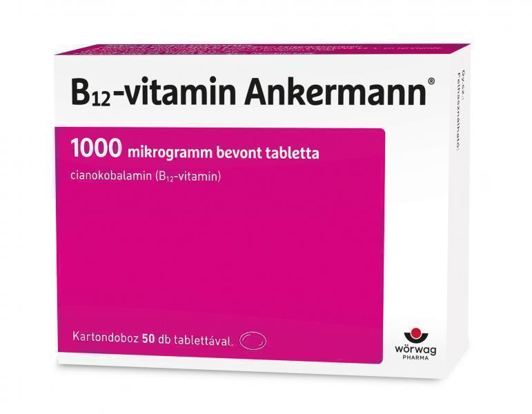 B12-vitamin Ankermann® 1000 mikrogramm bevont tabletta, 50 db