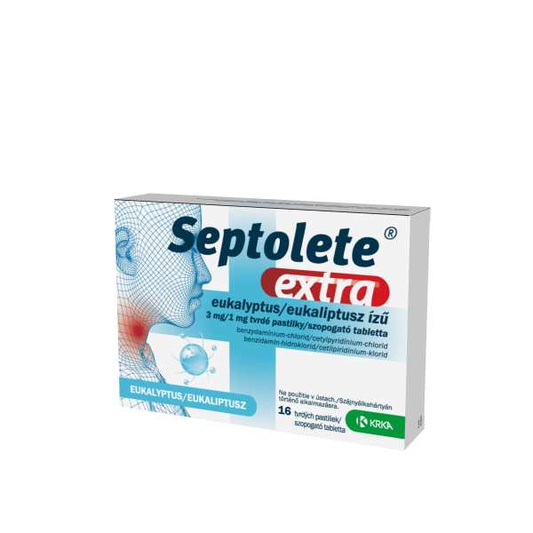 Septolete extra eukaliptusz ízű 3 mg/1 mg szopogató tabletta 16x