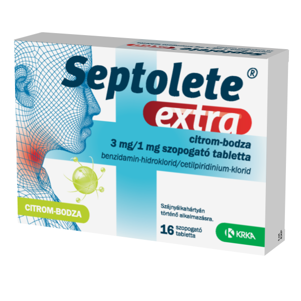 Septolete extra citrom-bodza 3 mg/1 mg szopogató tabletta 16x