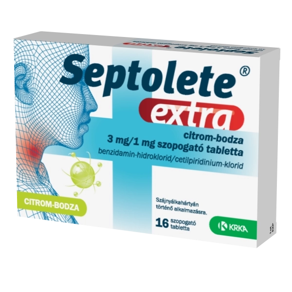 Septolete extra citrom-bodza 3 mg/1 mg szopogat tabletta 16x