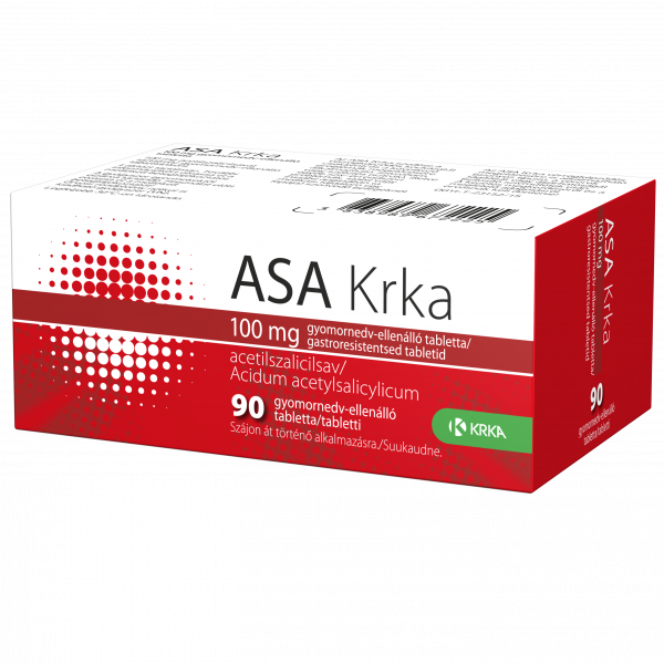 ASA Krka 100 mg gyomornedv-ellenálló tabletta, 90 db