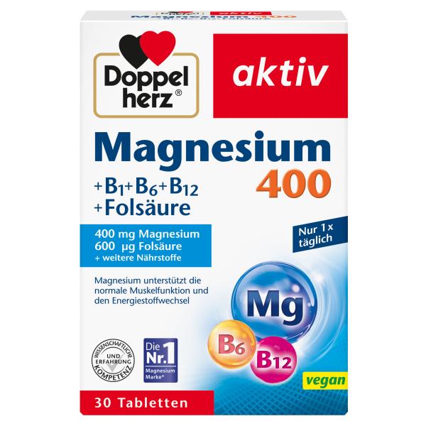 Doppelherz aktiv Magnzuim 400 +B1+B6+B12+ Folsav 30 db