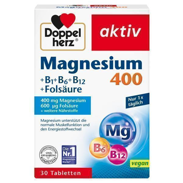 Doppelherz aktiv Magnézuim 400 +B1+B6+B12+ Folsav 30 db