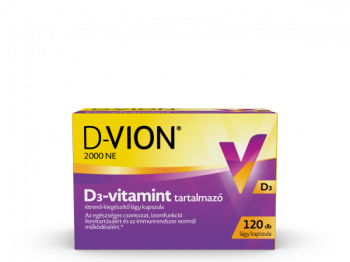 D-Vion 2000 NE D3-vitamint tartalmazó étrend-kiegészítő lágy kapszula (120 db)