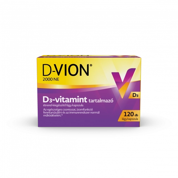 D-Vion 2000 NE D3-vitamint tartalmaz trend-kiegszt lgy kapszula (120 db)