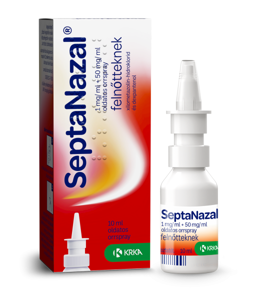 Septanazal 1 mg/1 ml + 50 mg/1 ml oldatos orrspray felnőtteknek 10 ml