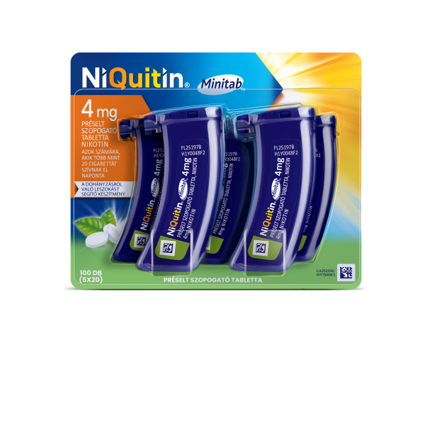 NiQuitin Minitab 4 mg préselt szopogató tabletta 100db