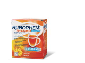 Rubophen Thermo cukormentes 500 mg/10 mg citromízű granulátum belsőleges oldathoz 12x