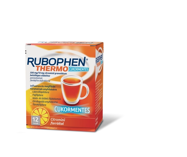 Rubophen Thermo cukormentes 500 mg/10 mg citromz granultum belsleges oldathoz 12x