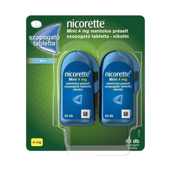 Nicorette Mint 4 mg mentolos prselt szopogat tabletta 4x20 db