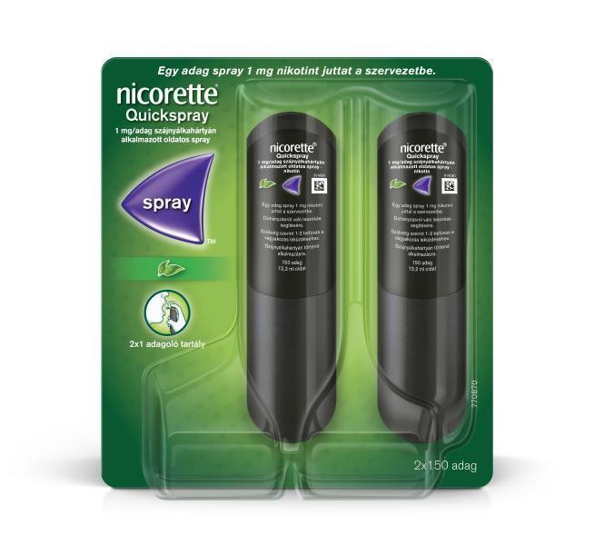 Nicorette® Quickspray 1 mg/adag szájnyálkahártyán alkalmazott oldatos spray 2x13,2ml 