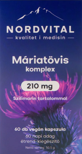 Nordvital Máriatövis komplex 210 mg vegán kapszula 60 db 