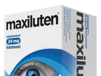 Maxiluten növényi kivonatokat, luteint, zeaxantint, A-vitamint, cinket és C-vitamint tartalmazó étrend-kiegészítő tabletta, 60 db