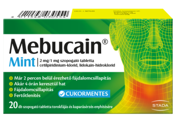 Mebucain Mint 2 mg/1 mg szopogató tabletta