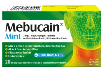 Mebucain Mint 2 mg/1 mg szopogat tabletta