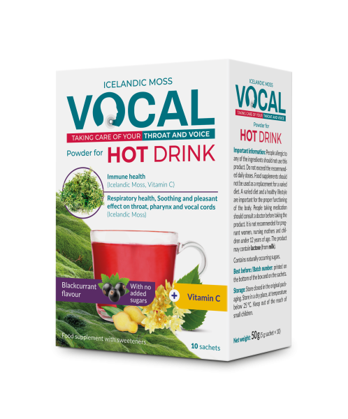 Vocal Hot Drink forró italpor Feketeribizli ízű 10db