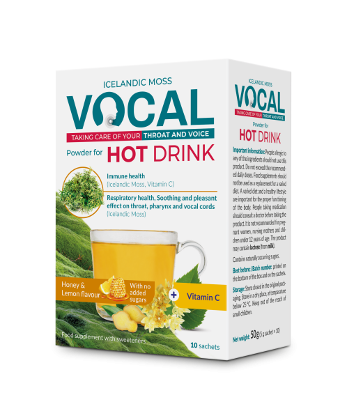 Vocal Hot Drink forró italpor Méz és Citrom ízű 10 db