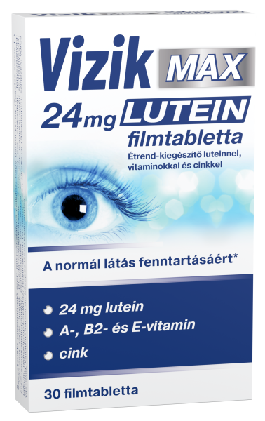 Vizik MAX 24 mg LUTEIN filmtabletta Étrend-kiegészítő luteinnel, vitaminokkal és cinkkel 30x