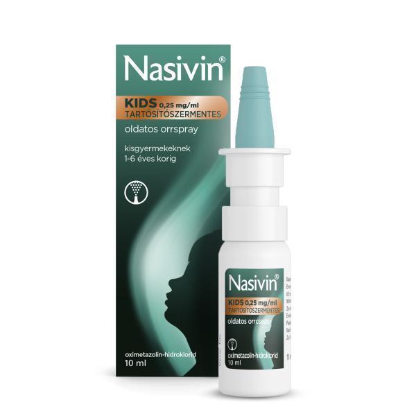 Nasivin Kids 0,25 mg/ml tartósítószermentes oldatos orrspray 10 ml