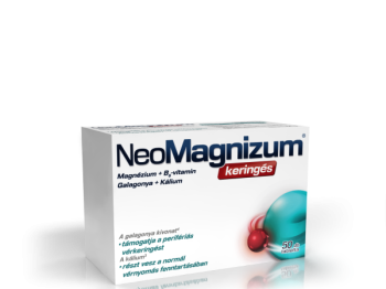 NeoMagnizum keringés káliumot, magnéziumot, galagonya kivonatot és B6-vitamint tartalmazó étrend-kiegészítő tabletta, 50 db