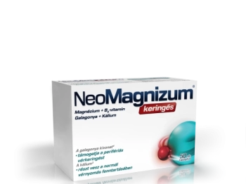 NeoMagnizum keringés káliumot, magnéziumot, galagonya kivonatot és B6-vitamint tartalmazó étrend-kiegészítő tabletta, 50 db