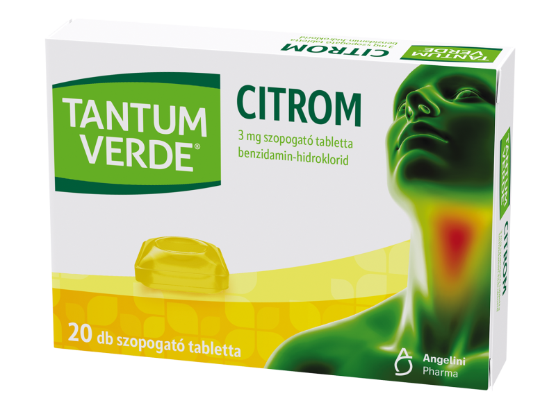 Tantum Verde® citrom 3mg szopogató tabletta, 20 db