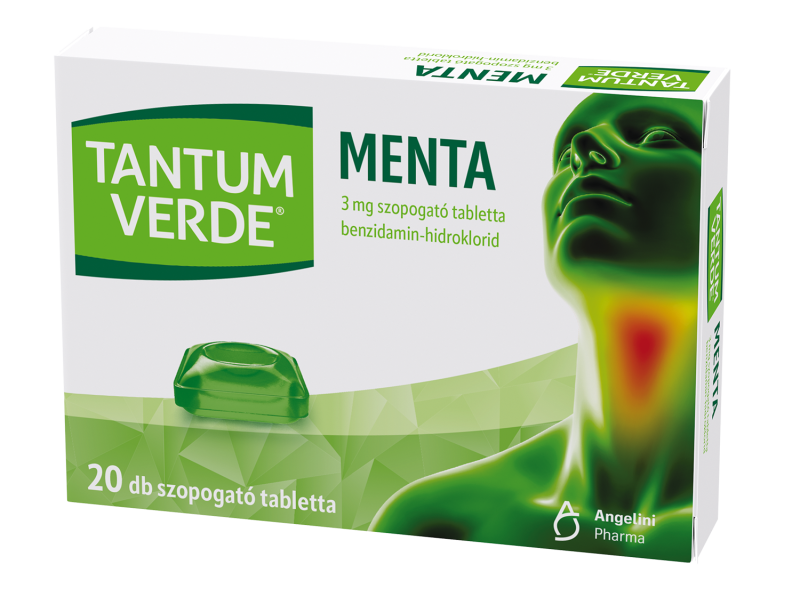 Tantum Verde menta 3 mg szopogató tabletta, 20 db