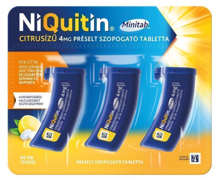 NiQuitin Minitab citrusízű 4 mg préselt szopogató tabletta 60db
