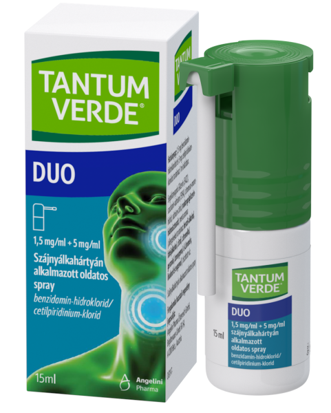 Tantum Verde® Duo 1,5 mg/ml + 5 mg/ml szájnyálkahártyán alkalmazott oldatos spray 15ml