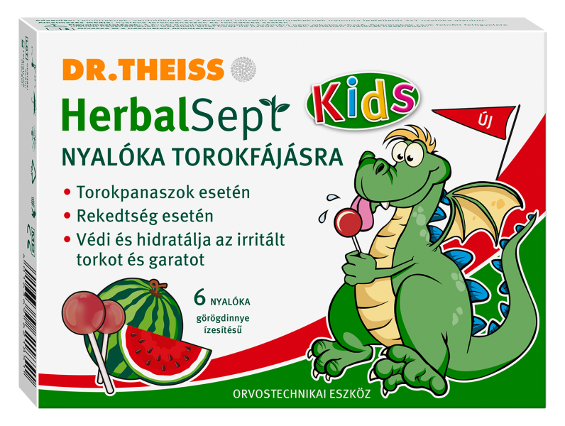 Dr. Theiss HerbalSept nyalóka torokfájásra 6 db - görögdinnye ízesítésű