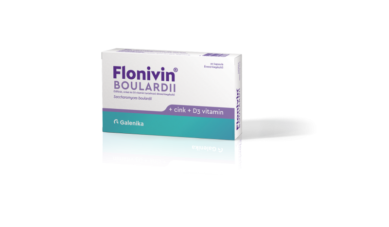Flonivin® Boulardii élőflórát, cinket és D3  vitamint tartalmazó étrend-kiegészítő 20x
