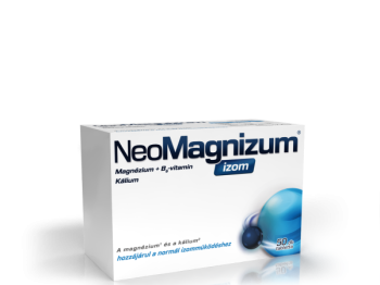 NeoMagnizum izom magnéziumot, káliumot és B6-vitamint tartalmazó étrend-kiegészítő tabletta, 50 db