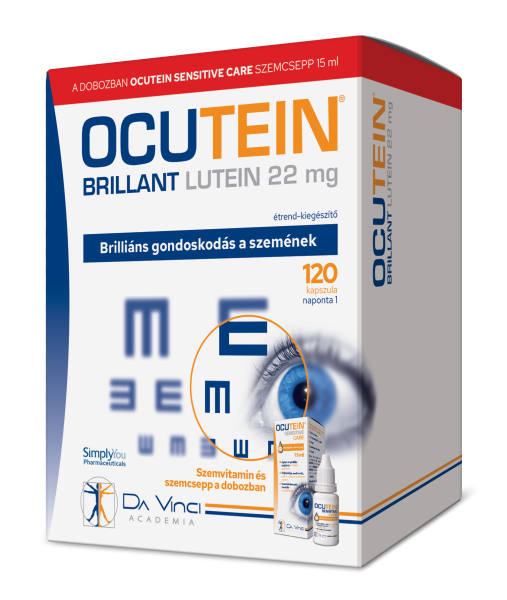Ocutein Brillant lágyzselatin kapszula 120 db + Ocutein Sensitive Care szemcsepp 15 ml