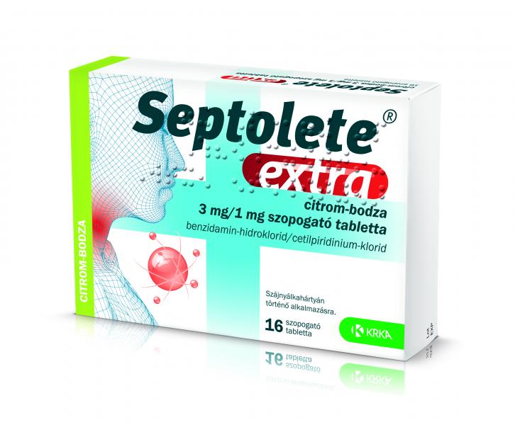 Septolete extra citrom-bodza 3 mg/1 mg szopogató tabletta 16x