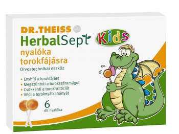 Dr. Theiss HerbalSept nyalóka torokfájásra 6 db - narancs ízesítésű