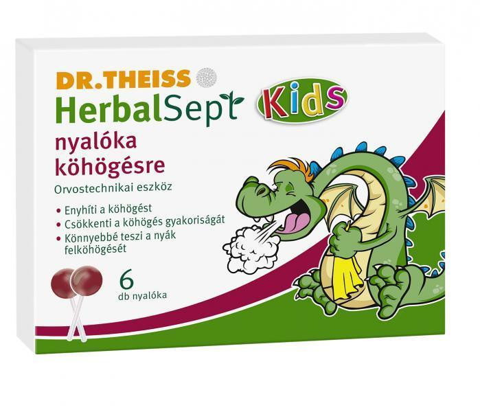 Dr. Theiss HerbalSept nyalóka köhögésre 6 db - málna ízesítésű