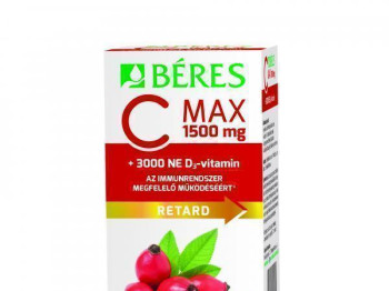 Béres C MAX 1500 mg RETARD filmtabletta csipkebogyó kivonattal + 3000 NE D3-vitamin, 90 db