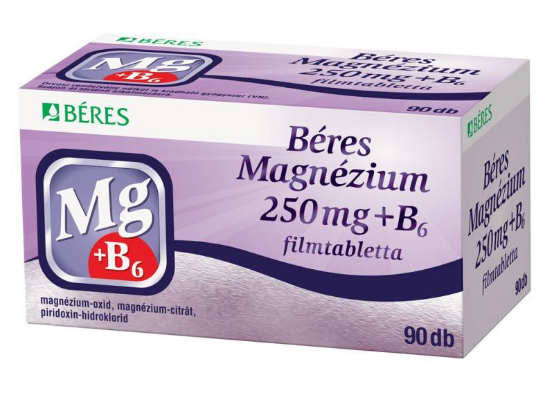 Béres Magnézium 250 mg + B6 filmtabletta, 90 db