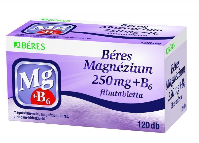 Béres Magnézium 250 mg + B6 filmtabletta, 120 db
