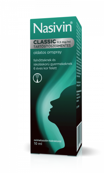 Nasivin Classic 0,5 mg/ml tartósítószermentes oldatos orrspray 10 ml