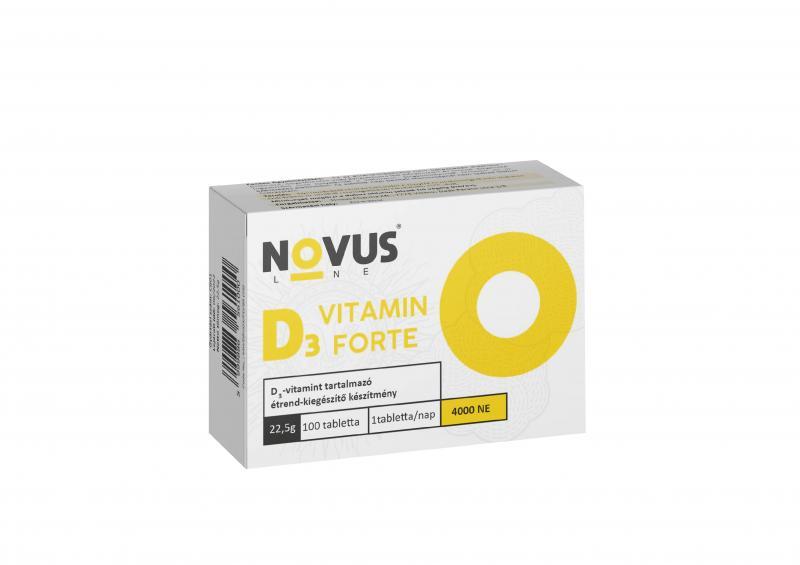 Novus Line D3 Vitamin Forte D3-vitamint tartalmazó étrend-kiegészítő készítmény, 100x