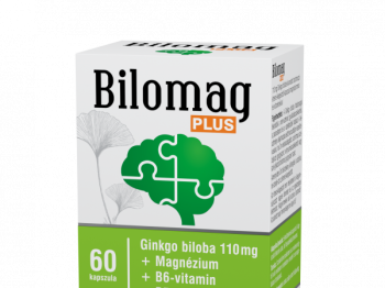 Bilomag PLUS 110 mg Ginkgo biloba kivonatot tartalmazó étrend-kiegészítő kapszula magnéziummal és vitaminokkal 60x