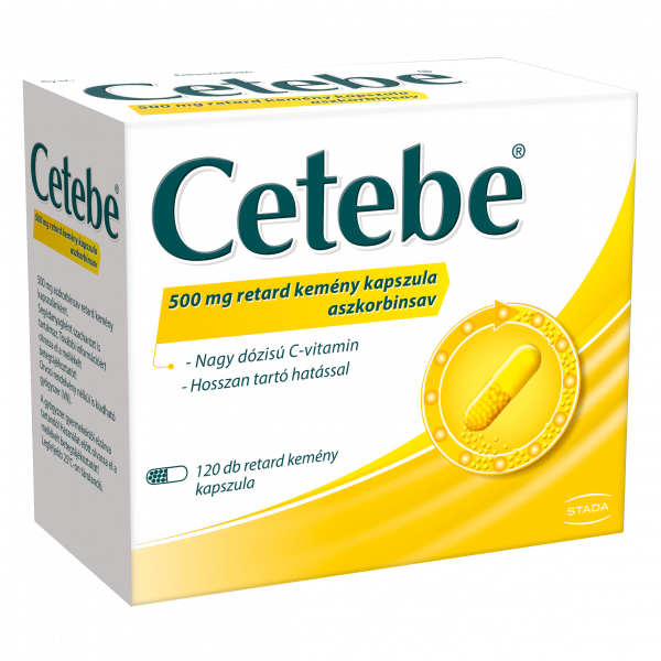 Cetebe 500 mg retard kemény kapszula, 120 db