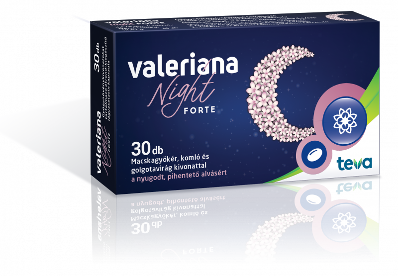 Valeriana Night Forte gyógynövénykivonatokat tartalmazó étrend-kiegészítő lágyzselatin kapszula 30x